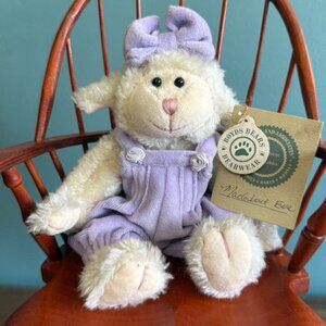 Boyds Bears Bearwear Madabot Eve Lamb Lavender Overalls 1985-1998  Retired Tags